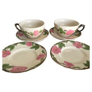 Franciscan Desert Rose 3-Piece Place Settings x2 Teacup Saucer 6" Plate Set